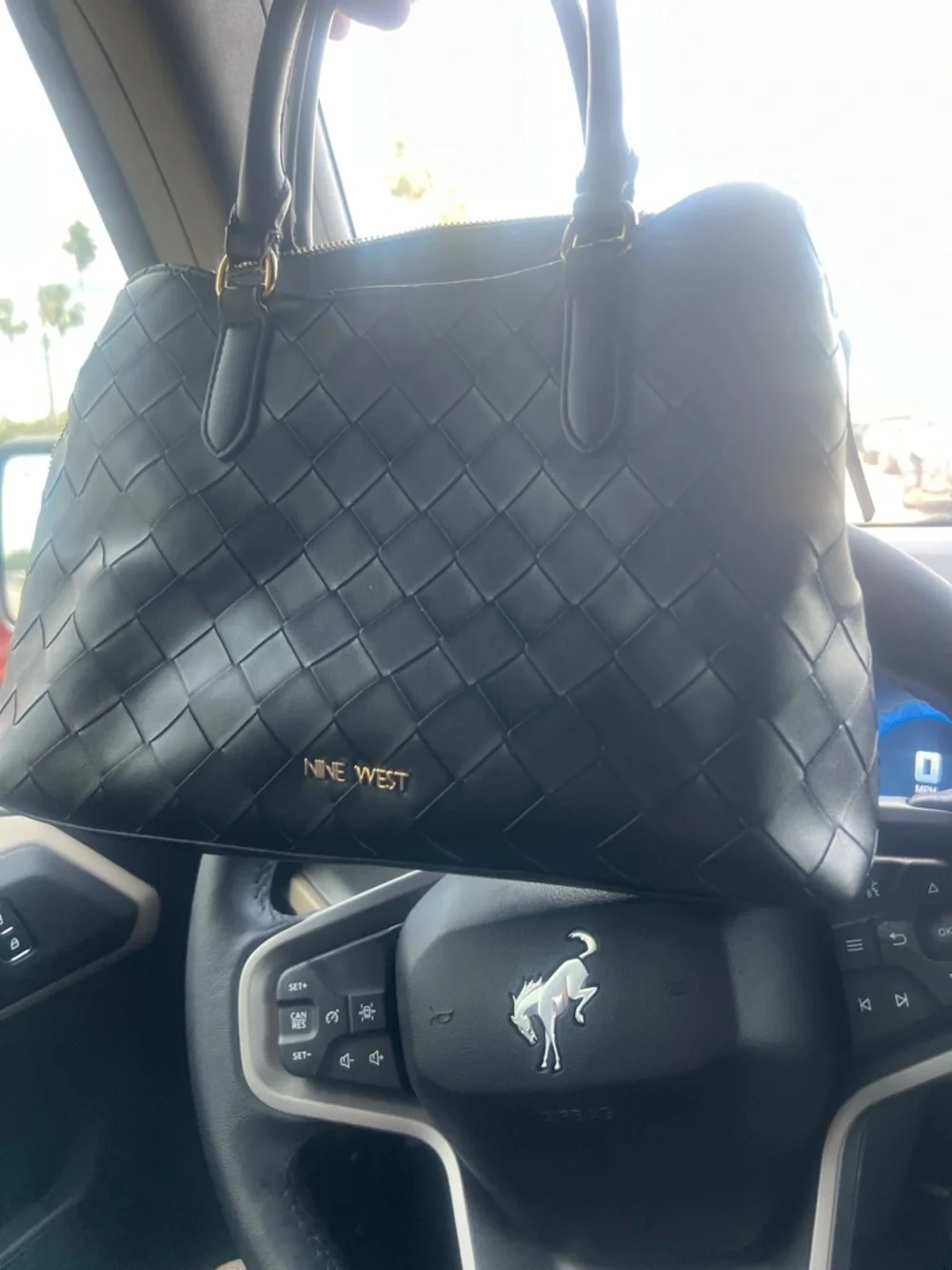 Nine West Black Woven Satchel